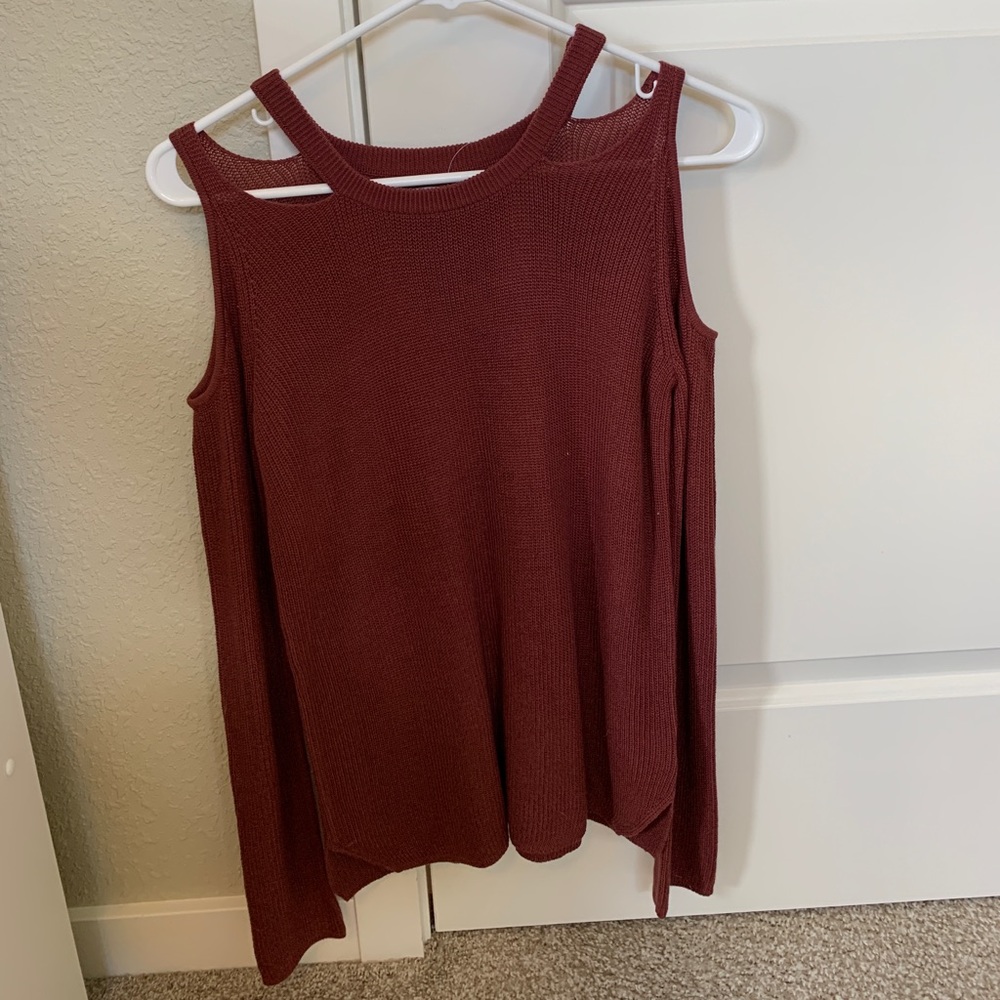 Cold shoulder sweater